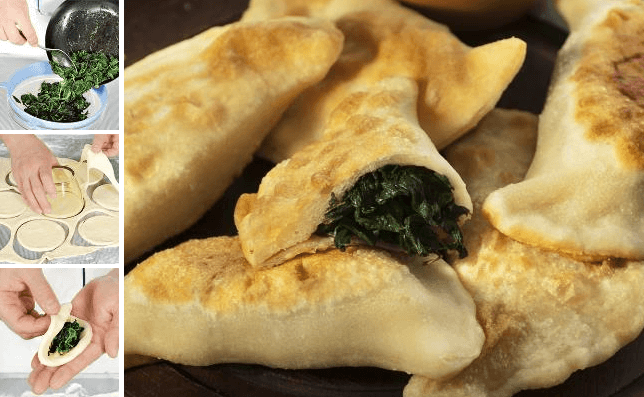 Постные жареные пирожки с сочной начинкой из зелени