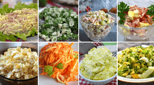 Рецепты вкусных салатов с яйцами!
