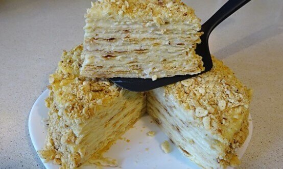 Торт «Наполеон» на сковороде с заварным кремом