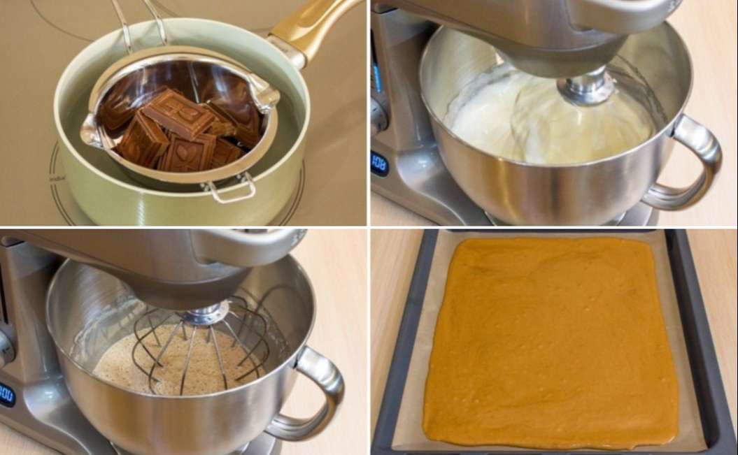 Как приготовить бисквитно-шоколадный рулет с банановым суфле