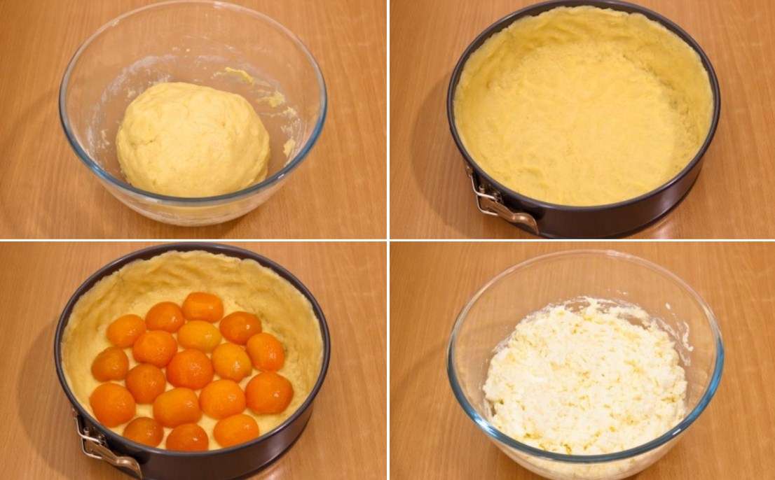 Приготовление нежного пирога с абрикосами и творогом