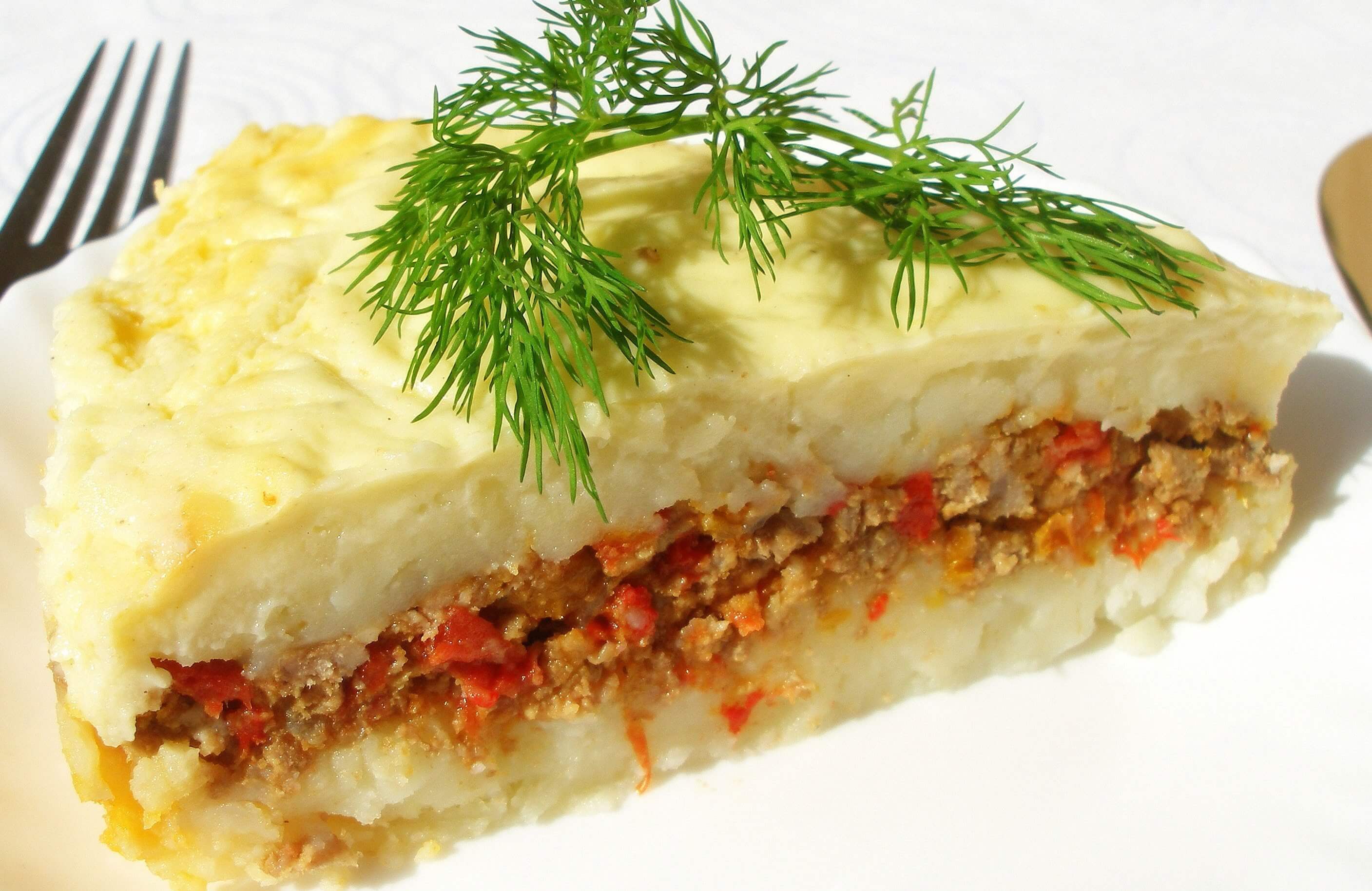 Картофельный торт с мясным фаршем