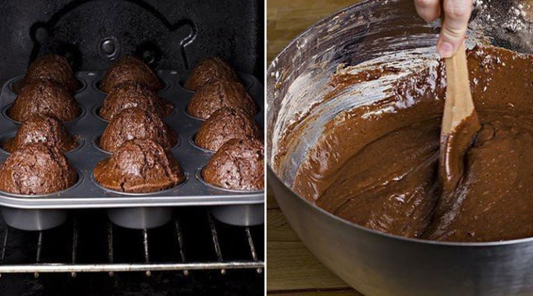 Как приготовить быстрые пышные шоколадные кексы