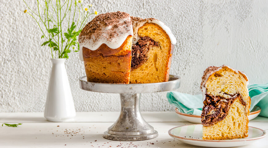 Пасхальный кулич (пасха) с шоколадным кремом