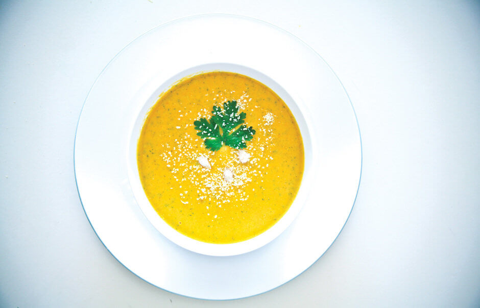 Пряный крем-суп из тыквы с имбирём