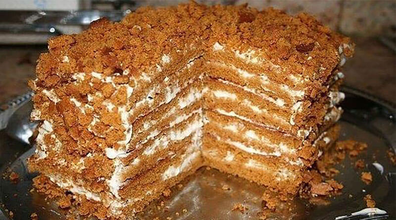 Простой и быстрый медовый торт, для тех, кто не любит раскатывать тесто!
