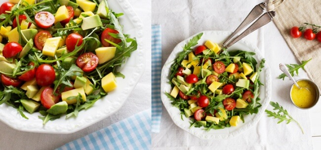 Рецепт салата с помидорами и авокадо