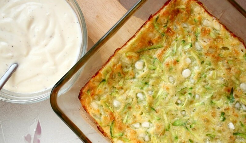 Рецепт воздушной запеканки из кабачков с сыром