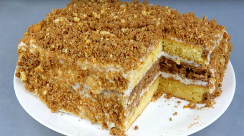 Торт со сгущенкой быстрого приготовления