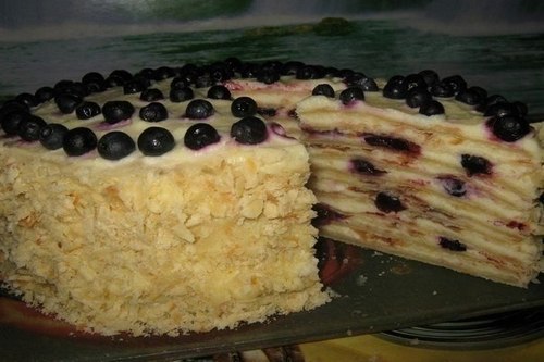 Домашний торт «Лесная ягодка» на сковороде