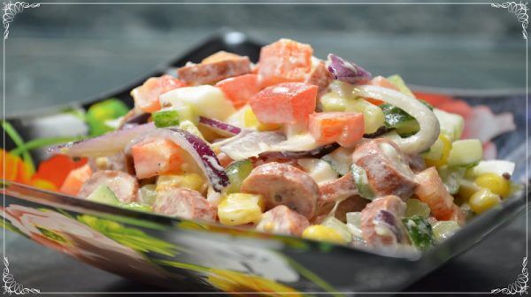 Яркий и вкусный салат «Радуга»: рецепт простой в приготовлении!