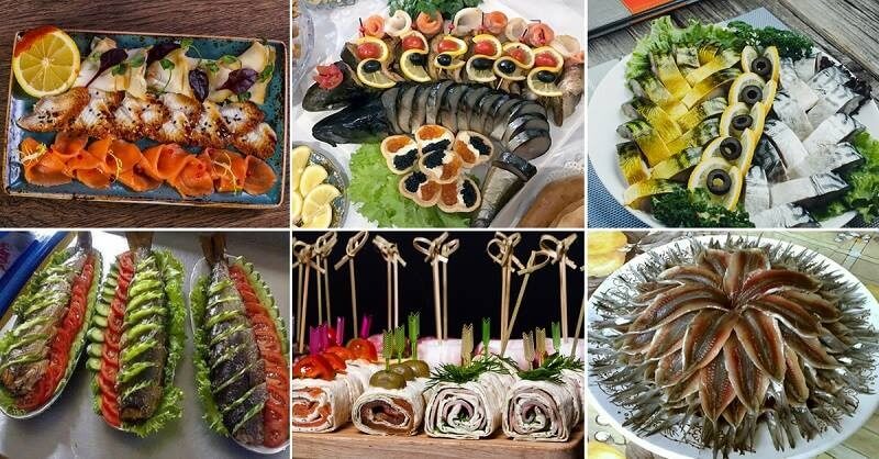Холодные блюда и закуски из рыбы и морепродуктов к новогоднему столу