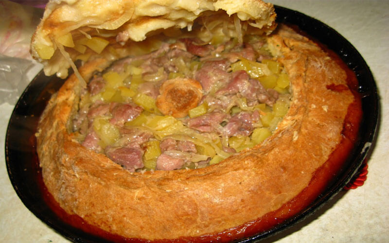 Татарский пирог с курицей и картофелем