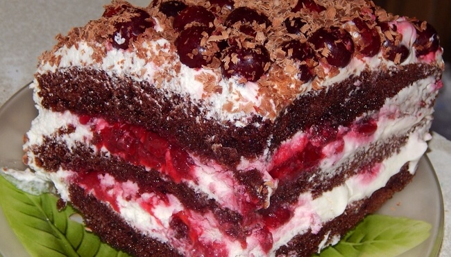 Шварцвальдский торт «Черный лес» с вишней пошаговый рецепт с фото