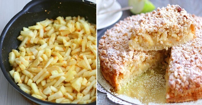 Инструкция по приготовлению яблочного пирога с ореховой крошкой