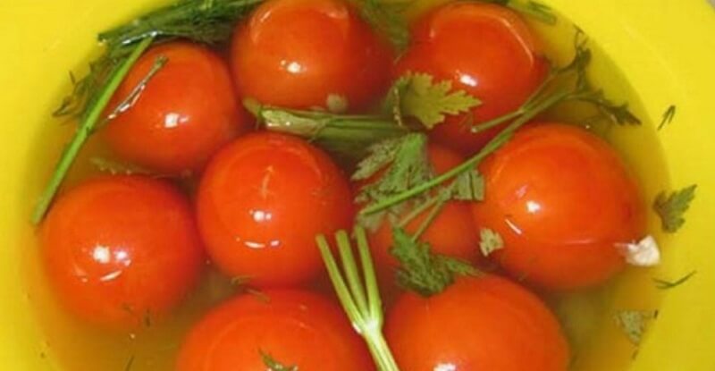 Рецепт малосольных помидоров